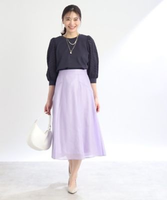【春ＳＡＬＥ／マシンウォッシュ可能】シアー＆シャイニーフレアスカート（２００２２１０４３０）