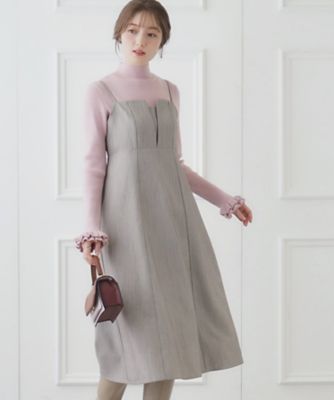 ＜COUTURE BROOCH (Women)＞【肩紐調節可能】ストライプキャミワンピース（２００２２１１９９１）
