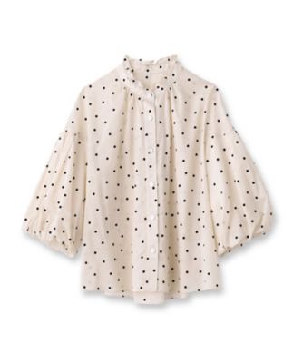 スタンドフリルカラードットブラウス／ドレステリア（DRESSTERIOR）34 スタンドフリルカラードットブラウス／ドレステリア