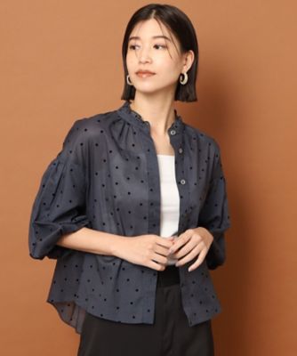 ドレステリア　ドットプリントフリルブラウス DRESSTERIOR（ドレステリア）の「◇スタンドフリルネックドット