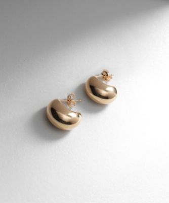 ＜COCOSHNIK (Women)＞Ｋ１０中空ペアシェイプフープ　スタッドピアス（２００２２１６０５０）