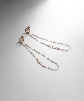 ＜COCOSHNIK (Women)＞Ｋ１０中空サークルフックチェーン　スタッドピアス（２００２２１６０７０）