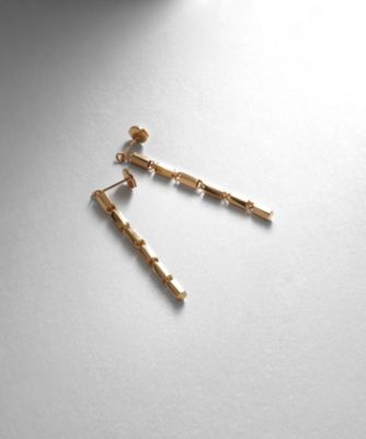 ＜COCOSHNIK (Women)＞Ｋ１８ヘキサゴンカットチェーン　スタッドピアス　小（２００２２１６２１９）