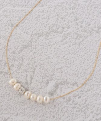 ＜GROVE (Women)＞【ＭＡＤＥ　ＩＮ　ＪＡＰＡＮ】淡水パールビジューロンデルショートネックレス（２００２２１８６５５）