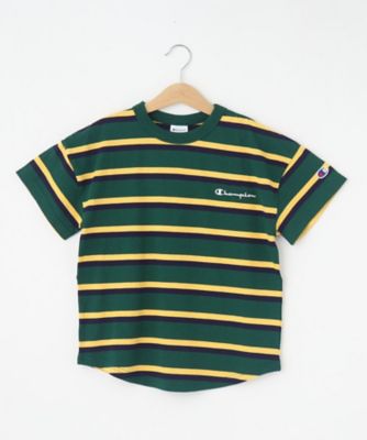 ＜三越伊勢丹/公式＞ DESSIN(Baby & Kids)/デッサン (キッズ）Champion（チャンピオン）キッズ ボーダーショートスリーブTシャツ 24SS グリーン023 トップス【三越伊勢丹/公式】