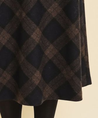 【チェック柄スカート】しなやかなシルエットが綺麗なチェック柄フレアスカート（２００２２１８７０１）