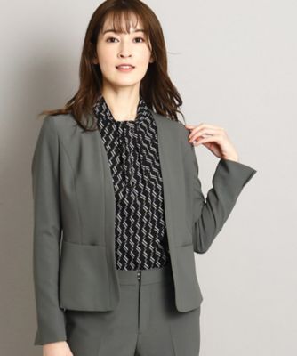 ＜COUP DE CHANCE (Women)＞【洗える／日本製／セットアップ可】すっきりしたシルエット、カラーレスのジャケット（２００２２２０２１３）