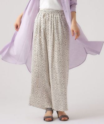 M－LL／選べる着丈】すっきりキレイ見え サテンワイドパンツ  