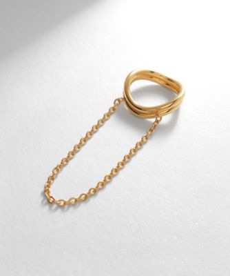 ＜COCOHNIK ONKITSCH (Women)＞シルバー　ドレープチェーン　ダブルカーブリング　ＧＰ（２００２２２０４０１）