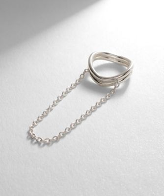 ＜COCOHNIK ONKITSCH (Women)＞シルバー　ドレープチェーン　ダブルカーブリング（２００２２２０４０２）