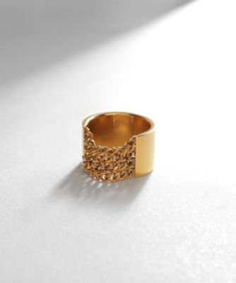 ＜COCOHNIK ONKITSCH (Women)＞シルバー　ドレープルーズ　チェーンリング　ＧＰ（２００２２２０４０３）