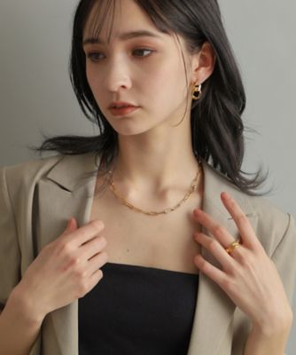 シルバー デザインチェーン フラットケーブルネックレス（43cm
