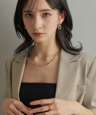 シルバー デザインチェーン フラットケーブルネックレス（43cm