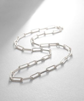 ＜COCOHNIK ONKITSCH (Women)＞シルバー　デザインチェーン　フラットケーブルネックレス（４３ｃｍ）（２００２２２０６６３）