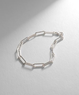 ＜COCOHNIK ONKITSCH (Women)＞シルバー　デザインチェーン　フラットケーブルブレスレット（１７ｃｍ）（２００２２２０６６５）