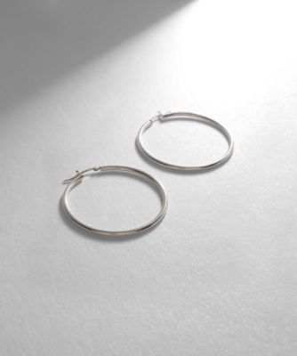 ＜COCOHNIK ONKITSCH (Women)＞シルバー　ソリッドフープピアスＬ（２００２２２０６６９）