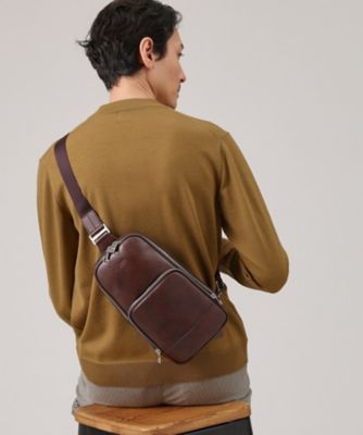 上品な風合い】マーブルレザー ワンショルダーバッグ