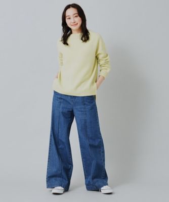 ◆【ゆったりニット／春先にもおすすめ】ラムウール　クルーネックニット（２００２２２３５７０）