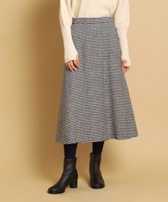 ＜Dessin (Women)＞【洗える】千鳥柄フレアースカート（ＸＳ～Ｌ）（２００２２２４１０９）