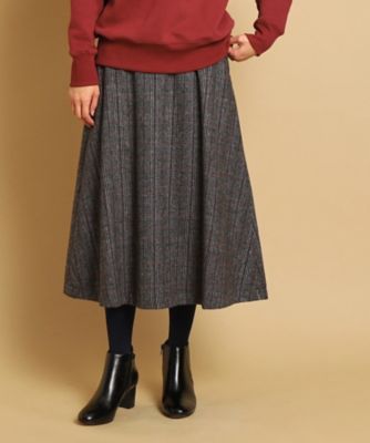 ＜Dessin (Women)＞【洗える】起毛グレンチェックスカート（ＸＳ～Ｌ）（２００２２２４１１０）
