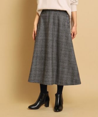 ＜三越伊勢丹/公式＞【SALE】Dessin (Women)/デッサン 起毛グレンチェックスカート アオ292 ひざ丈スカート【三越伊勢丹/公式】