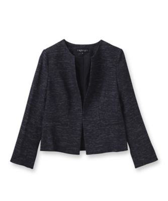 インディヴィ ツイード 秋冬 ノーカラー スーツ 38 W66 DMW 定番スーツ