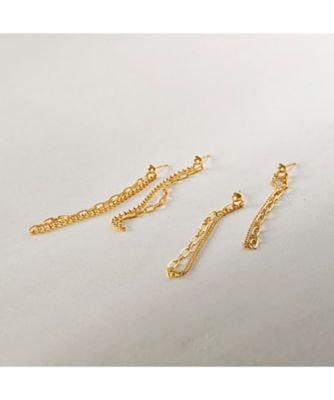 Ｋ１０ボール×アズキチェーンセパレート　スタッドピアス（２００２２２６９４７）