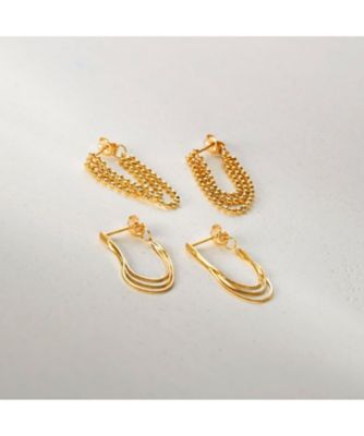 Ｋ１０コンパクト３連チェーン　フープピアス（２００２２２６９６４）