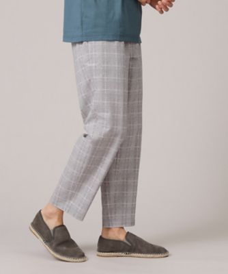 A17743 ATON 1タックウールイージースラックス グレンチェック 04 2025