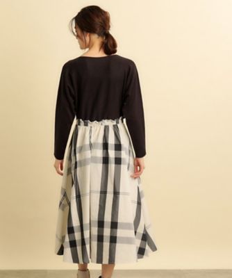 セットアイテム】異素材ドッキングワンピース×ラメニットベスト