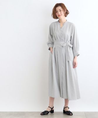 ＜GROVE (Women)＞スパンボイルスキッパーシャツワンピース（２００２２３３４４１）