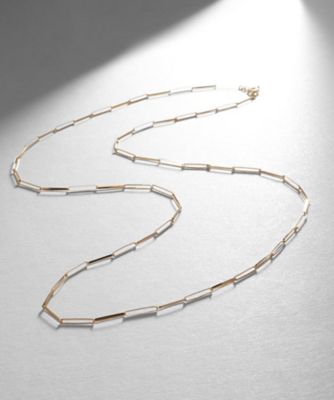 ＜COCOSHNIK (Women)＞Ｋ１８リボンケーブルチェーン　ネックレス大（６０ｃｍ）（２００２２３３９６３）