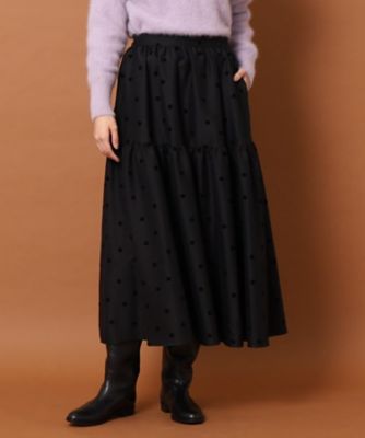 ＜三越伊勢丹/公式＞ DRESSTERIOR (Women)/ドレステリア フロッキードットタフタスカート クロ119 ロングスカート【三越伊勢丹/公式】