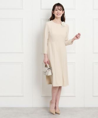 【洗える／日本製／セレモニー／オフィス／ジャケット羽織れる】幅広いシーンで活躍、フレアワンピース（２００２２３６００４）