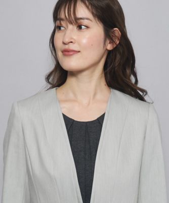 【洗える／日本製／通勤／セットアップ可】３６０°美しい、華やかシルエットのカラーレスジャケット（２００２２３７３２２）