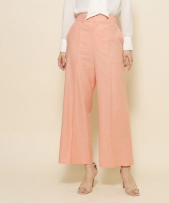 ＜COUP DE CHANCE (Women)＞【洗える】麻混ストレートワイドパンツ（２００２２３７４８１）
