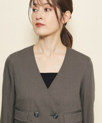 【洗える】麻風ショートジャケット（２００２２３７６２２）