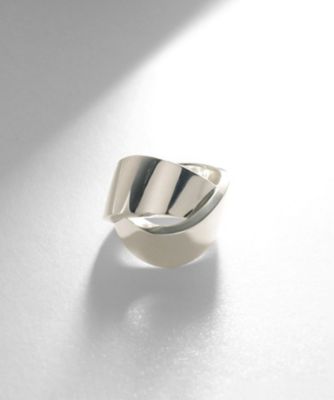 ＜COCOHNIK ONKITSCH (Women)＞シルバー　フォールディングリング　オーバーラップ　リング（２００２２３７８１１）