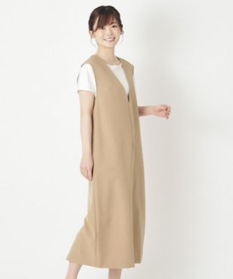 ＜三越伊勢丹/公式＞ LAURA ASHLEY/ローラ アシュレイ ダブルクロスストレッチジャンスカ ベージュ052 ワンピース・ドレス【三越伊勢丹/公式】