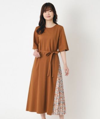 ＜LAURA ASHLEY＞【ジャージ素材／同柄アイテムあり】サイドプリーツワンピース（２００２２３７８３７）