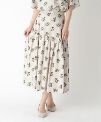 ＜三越伊勢丹/公式＞ LAURA ASHLEY/ローラ アシュレイ エルギン柄ギャザースカート ベージュ152 ロングスカート【三越伊勢丹/公式】