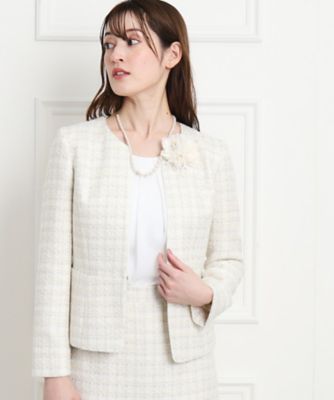 ＜COUP DE CHANCE (Women)＞【日本製／セレモニー／ファンシーツィード】ハレの日からオフスタイルまで！上品に華やぐジャケット（２００２２３９２００）