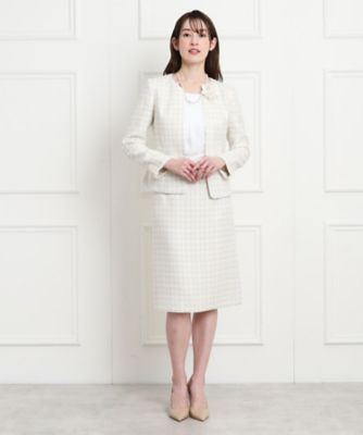 【日本製／セレモニー／ファンシーツィード】ハレの日からオフスタイルまで！上品に華やぐジャケット（２００２２３９２００）