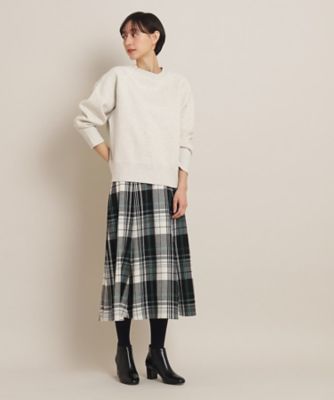 【新色追加・洗える】起毛チェック切替フレアースカート（ＸＳ～Ｌ）（２００２２３９２９７）