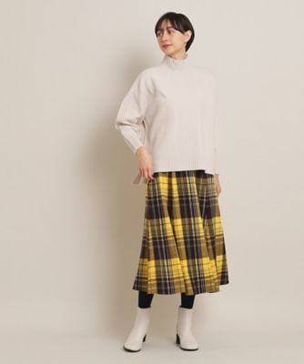 【新色追加・洗える】起毛チェック切替フレアースカート（ＸＳ～Ｌ）（２００２２３９２９７）