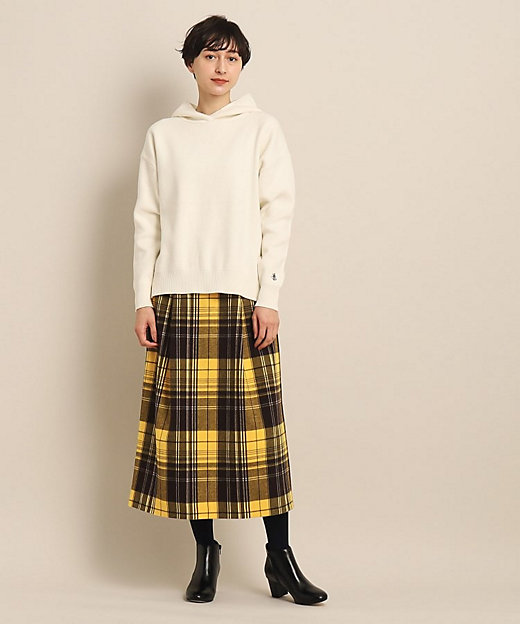 洗える】起毛チェックウエストタックスカート(XS~L 洗える】起毛チェックウエストタックスカート(XS~L
