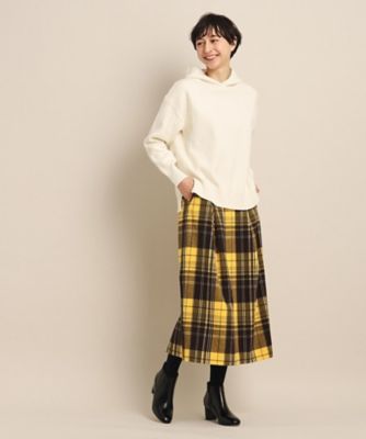 【洗える】起毛チェックウエストタックスカート（ＸＳ～Ｌ）（２００２２３９２９９）