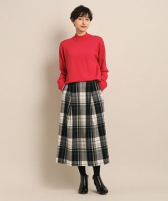 洗える】起毛チェックウエストタックスカート（XS～L