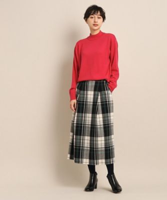 【洗える】起毛チェックウエストタックスカート（ＸＳ～Ｌ）（２００２２３９２９９）