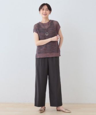 新色登場！【雑誌掲載／褒められパンツ／洗える】ウエストゴムワイドタックパンツ（２００２２３９８６７）